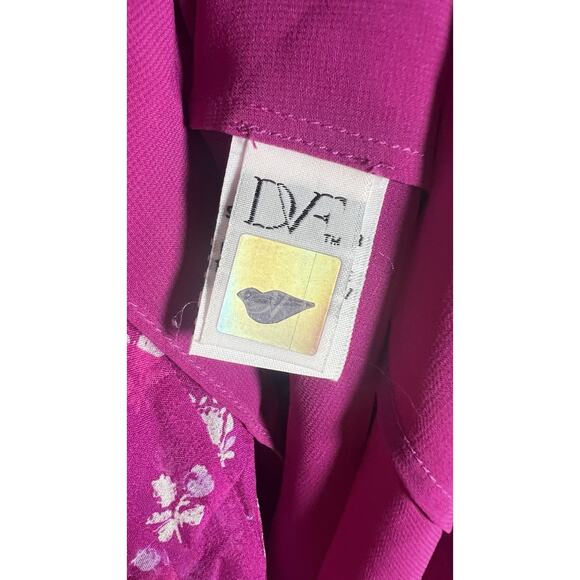 Diane von Furstenberg DVF Size 0 Pink Laya 100% Silk Chiffon Button Tunic Dress - Picture 8 of 11